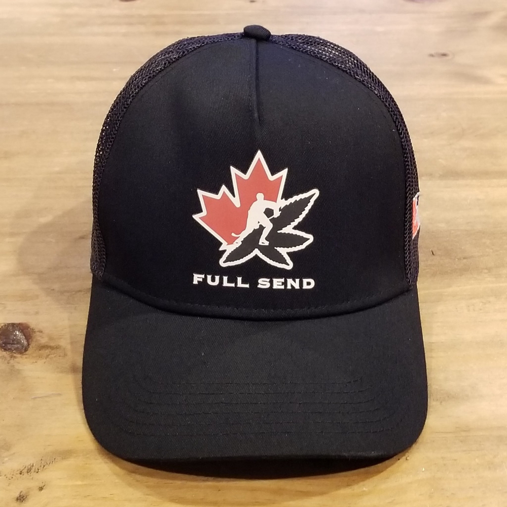 Full Send Hat Snapback Trucker Black Hockey Team Canada